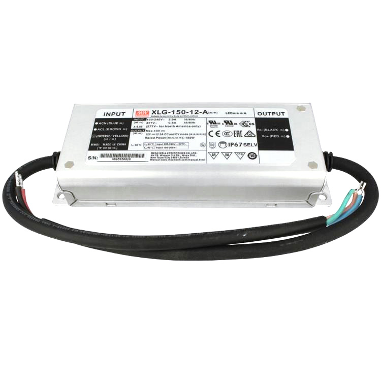 XLG-150-12-A 150W IP67 UL-Listed 12V LED Meanwell Power Supply
